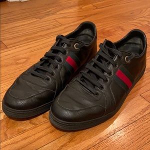 Vintage Praga Print Blue Gucci Shoes